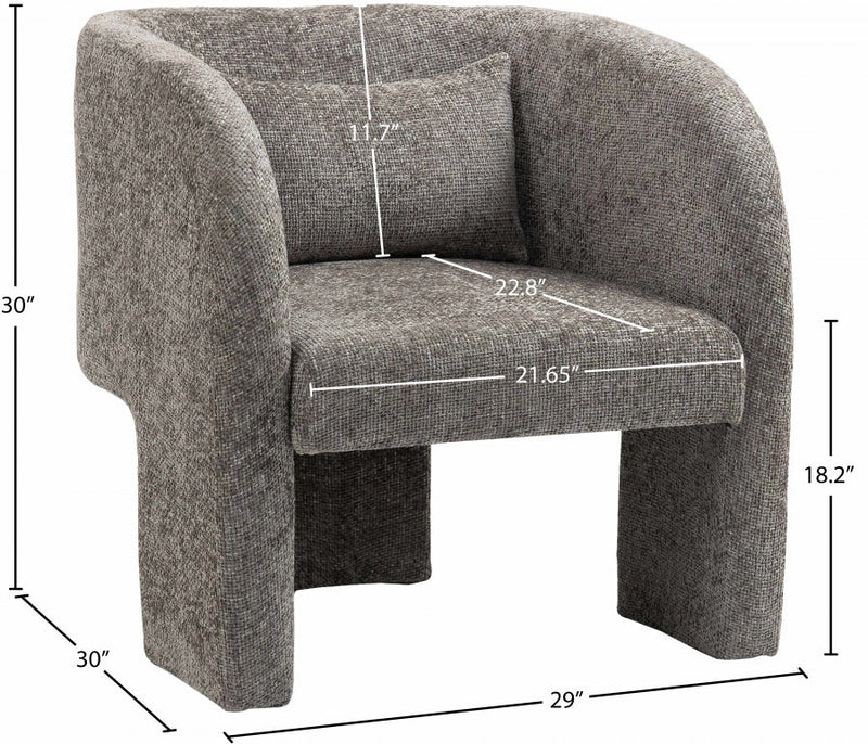 Sawyer Chenille Fabric Upholstered Accent Chair in Grey - 493Grey