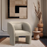 Sawyer Weaved Fabric Upholstered Accent Chair in Beige - 491Beige
