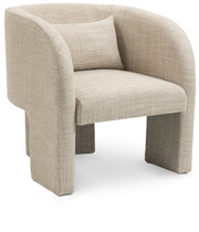 Sawyer Weaved Fabric Upholstered Accent Chair in Beige - 491Beige