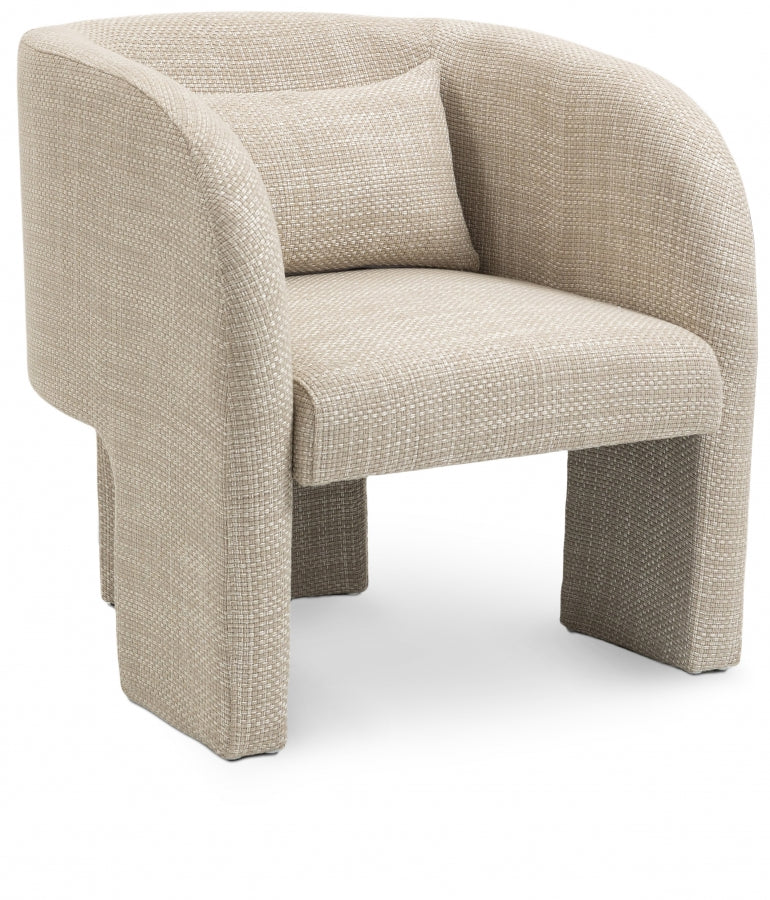 Sawyer Weaved Fabric Upholstered Accent Chair in Beige - 491Beige