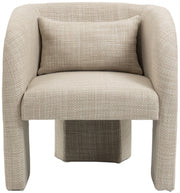 Sawyer Weaved Fabric Upholstered Accent Chair in Beige - 491Beige
