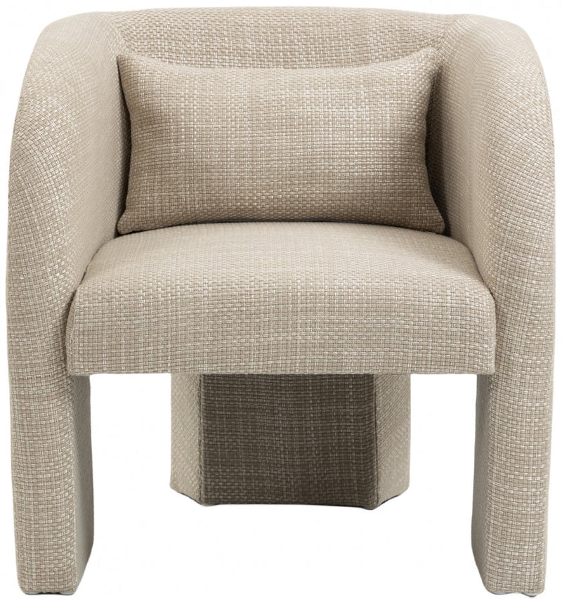 Sawyer Weaved Fabric Upholstered Accent Chair in Beige - 491Beige