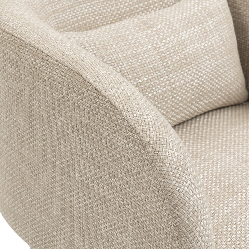 Sawyer Weaved Fabric Upholstered Accent Chair in Beige - 491Beige