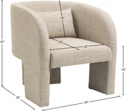 Sawyer Weaved Fabric Upholstered Accent Chair in Beige - 491Beige