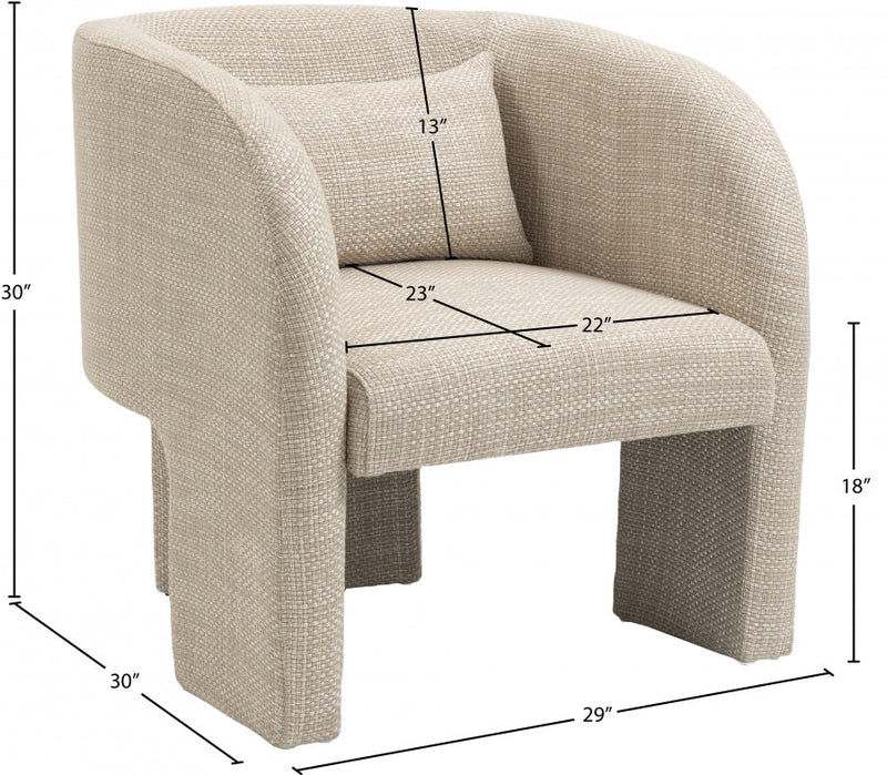 Sawyer Weaved Fabric Upholstered Accent Chair in Beige - 491Beige