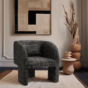 Sawyer Weaved Fabric Upholstered Accent Chair in Black - 491Black