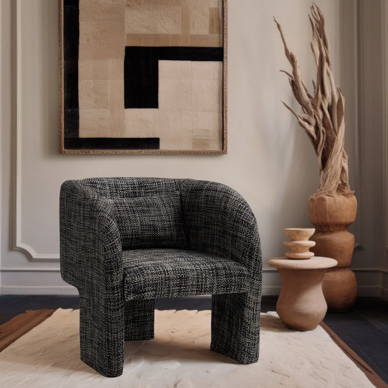 Sawyer Weaved Fabric Upholstered Accent Chair in Black - 491Black