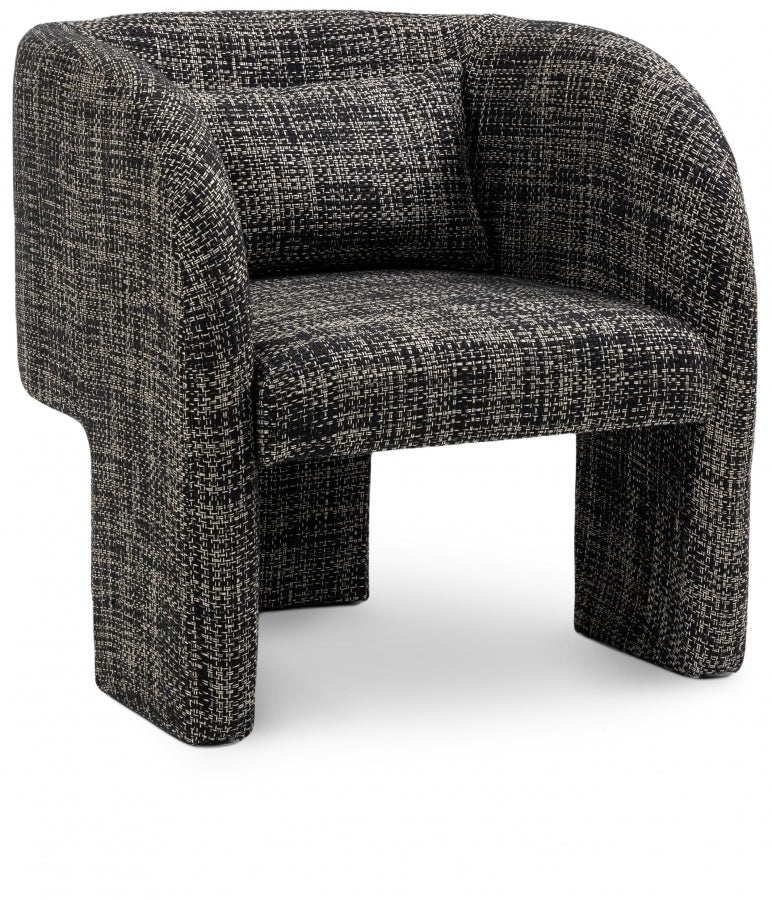 Sawyer Weaved Fabric Upholstered Accent Chair in Black - 491Black
