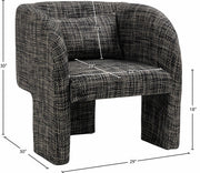 Sawyer Weaved Fabric Upholstered Accent Chair in Black - 491Black