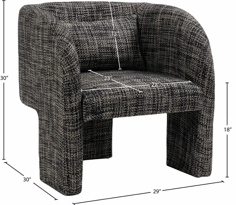 Sawyer Weaved Fabric Upholstered Accent Chair in Black - 491Black