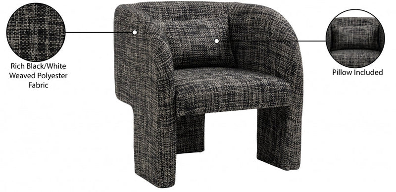 Sawyer Weaved Fabric Upholstered Accent Chair in Black - 491Black
