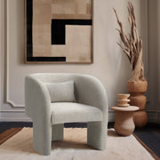 Sawyer Weaved Fabric Upholstered Accent Chair in Cream - 491Cream