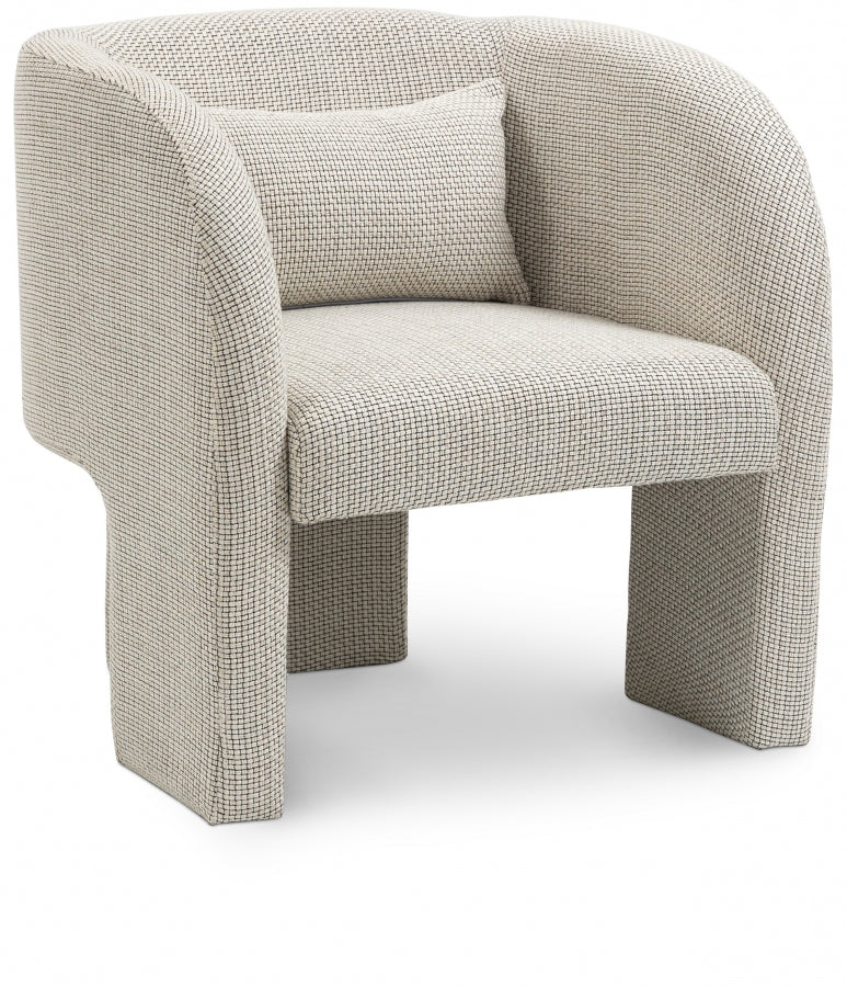 Sawyer Weaved Fabric Upholstered Accent Chair in Cream - 491Cream