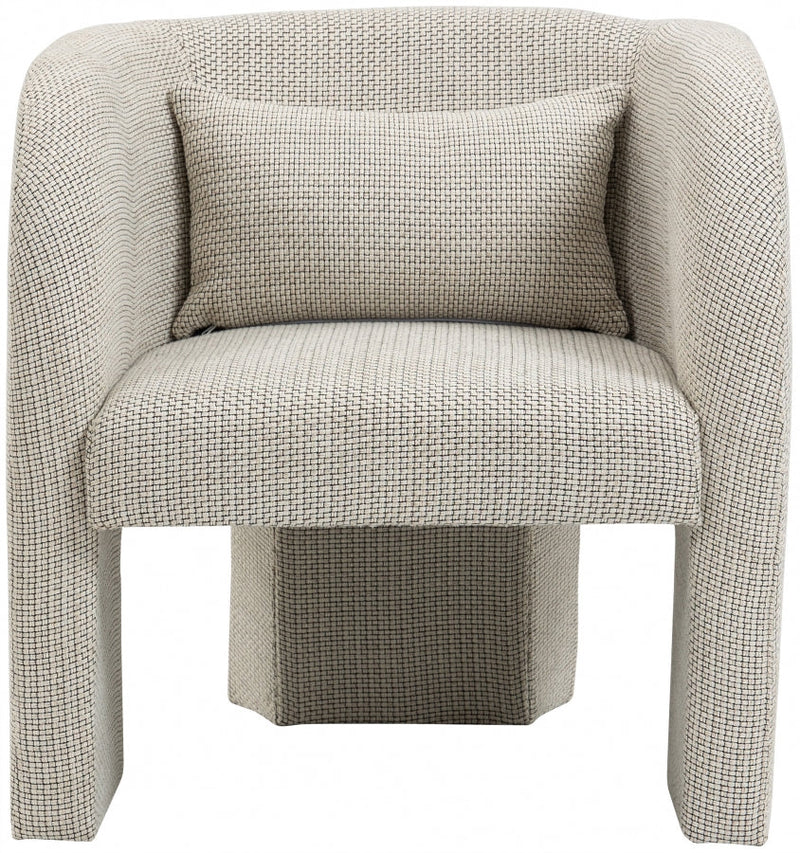 Sawyer Weaved Fabric Upholstered Accent Chair in Cream - 491Cream