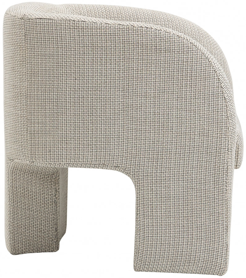 Sawyer Weaved Fabric Upholstered Accent Chair in Cream - 491Cream