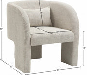Sawyer Weaved Fabric Upholstered Accent Chair in Cream - 491Cream