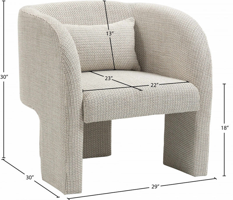 Sawyer Weaved Fabric Upholstered Accent Chair in Cream - 491Cream