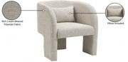 Sawyer Weaved Fabric Upholstered Accent Chair in Cream - 491Cream