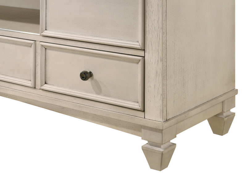 Saywer Antique 68" White/Brown TV Stand - Gate FurnitureTV Stand