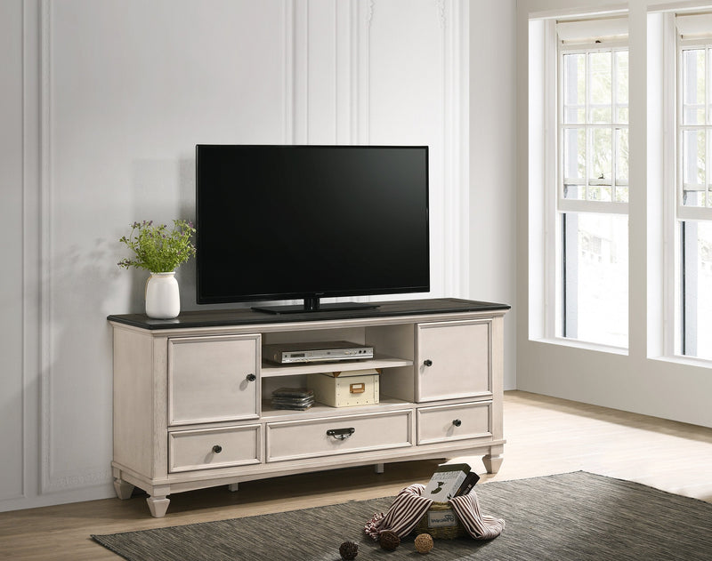 Saywer Antique 68" White/Brown TV Stand - Gate FurnitureTV Stand