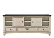 Saywer Antique 68" White/Brown TV Stand - Gate FurnitureTV Stand