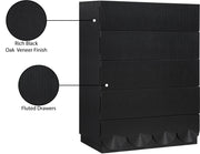 Scallop Oak Veneer Chest in Black - 334Black-CH
