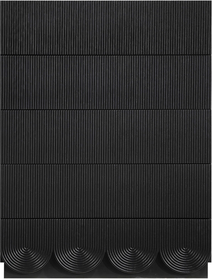 Scallop Oak Veneer Chest in Black - 334Black-CH