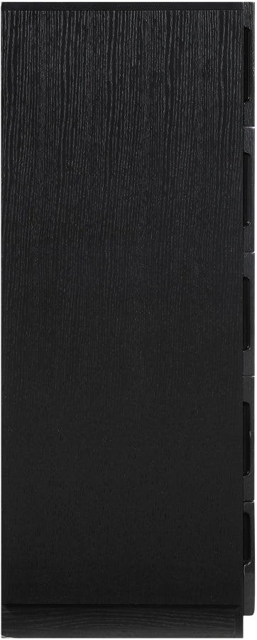Scallop Oak Veneer Chest in Black - 334Black-CH