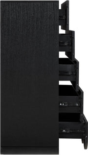 Scallop Oak Veneer Chest in Black - 334Black-CH