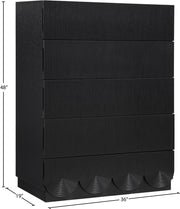 Scallop Oak Veneer Chest in Black - 334Black-CH