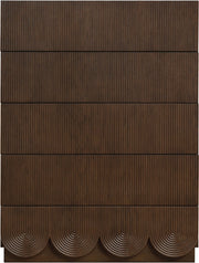 Scallop Oak Veneer Chest in Brown - 334Brown-CH