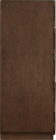 Scallop Oak Veneer Chest in Brown - 334Brown-CH