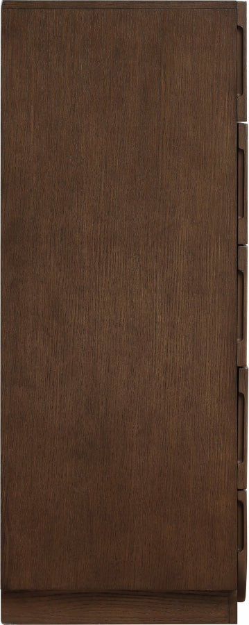 Scallop Oak Veneer Chest in Brown - 334Brown-CH