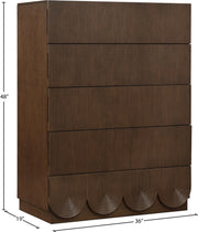 Scallop Oak Veneer Chest in Brown - 334Brown-CH