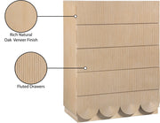 Scallop Oak Veneer Chest in Natural - 334Natural-CH