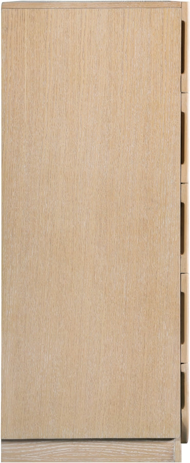 Scallop Oak Veneer Chest in Natural - 334Natural-CH