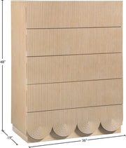 Scallop Oak Veneer Chest in Natural - 334Natural-CH