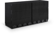 Scallop Oak Veneer Dresser in Black - 334Black-D