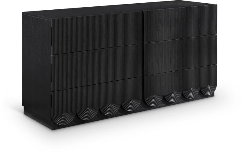 Scallop Oak Veneer Dresser in Black - 334Black-D