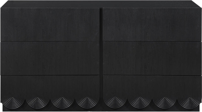 Scallop Oak Veneer Dresser in Black - 334Black-D