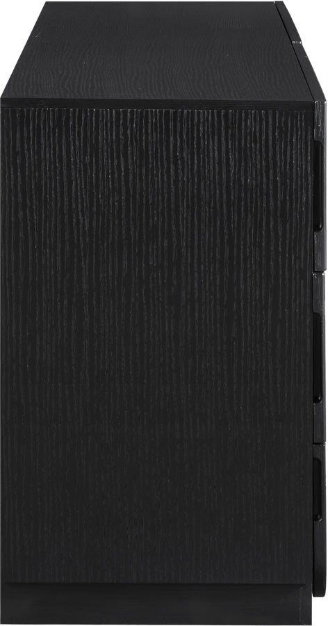 Scallop Oak Veneer Dresser in Black - 334Black-D