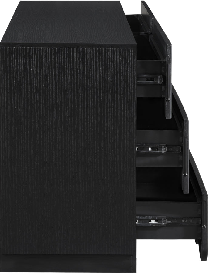Scallop Oak Veneer Dresser in Black - 334Black-D