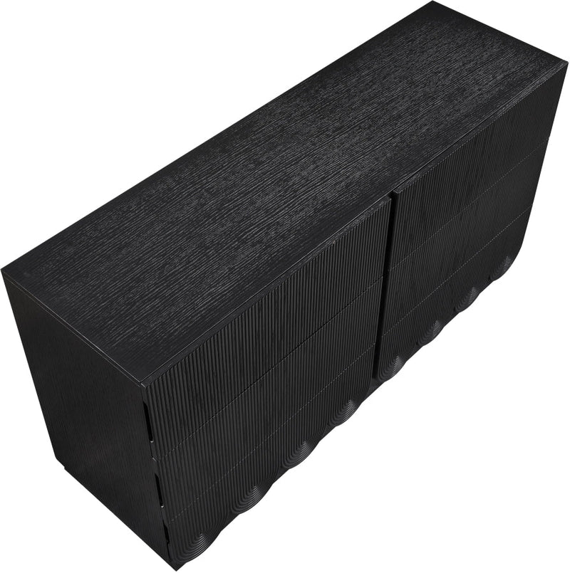 Scallop Oak Veneer Dresser in Black - 334Black-D