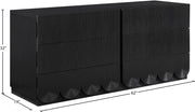 Scallop Oak Veneer Dresser in Black - 334Black-D