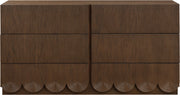Scallop Oak Veneer Dresser in Brown - 334Brown-D