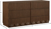 Scallop Oak Veneer Dresser in Brown - 334Brown-D