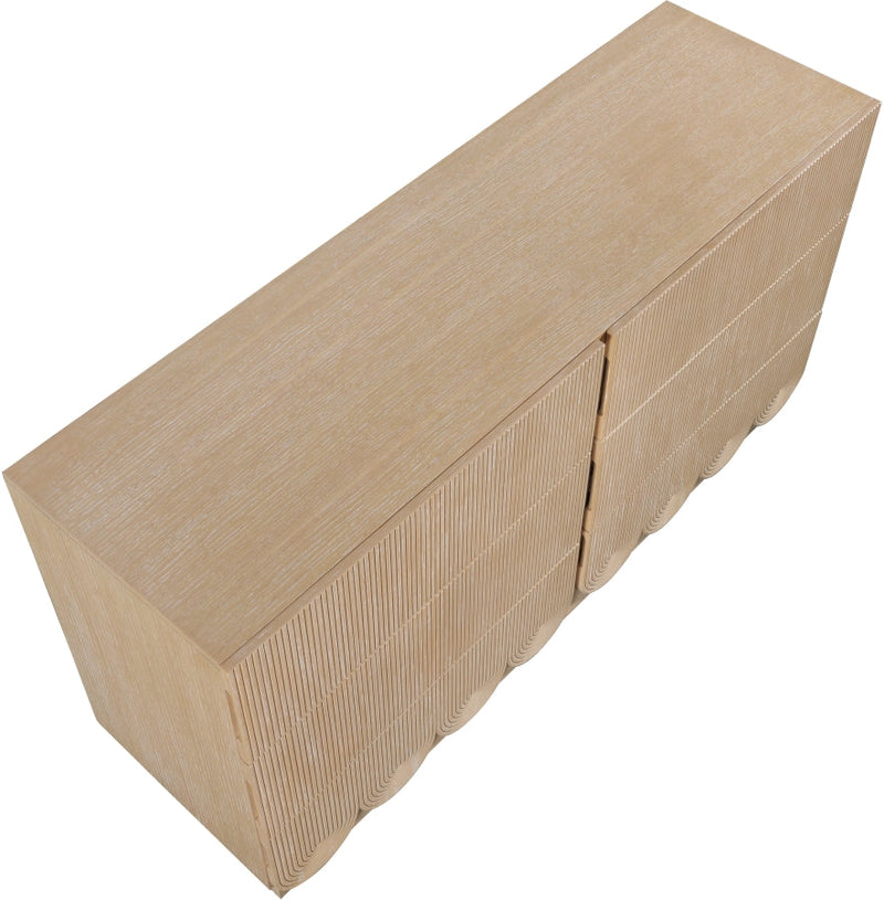 Scallop Oak Veneer Dresser in Natural - 334Natural-D
