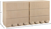 Scallop Oak Veneer Dresser in Natural - 334Natural-D