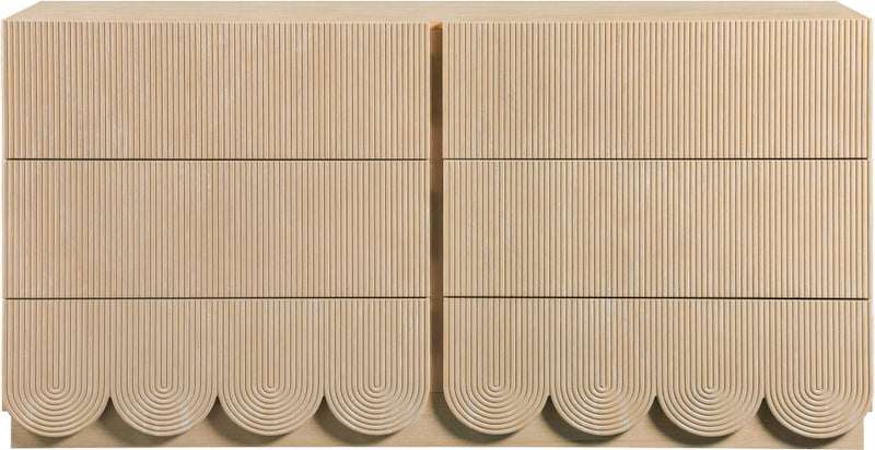 Scallop Oak Veneer Dresser in Natural - 334Natural-D
