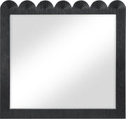 Scallop Oak Veneer Mirror in Black - 334Black-M
